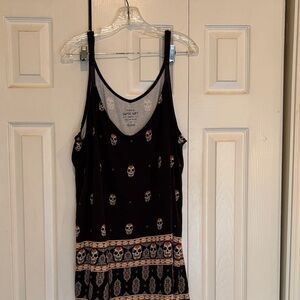 Torrid Black and Beige Skull Print Tank Top